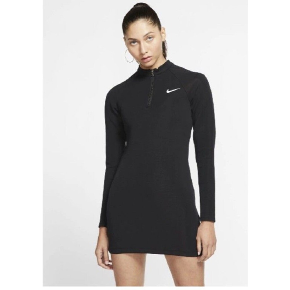 NIKE Women's Dress large Sportswear Essential Logo Twist Black Swoosh Sporty